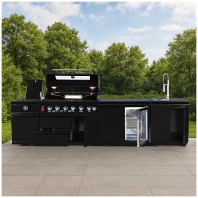 Black Single Door Fridge Cabinet Outdoor Kitchen Islands