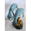 Sculpture en bronze à deux bases en marbre Ocean Life 15 po x 11 po x H 12 po