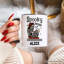 Spooky Mama Skeleton Halloween Mug, Momster Retro Checkered Gift with Custom Name
