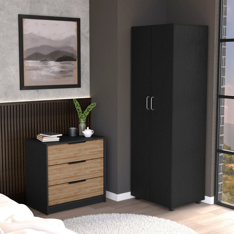 Norene 2 Piece Bedroom Set, Armoire + Drawer Dresser