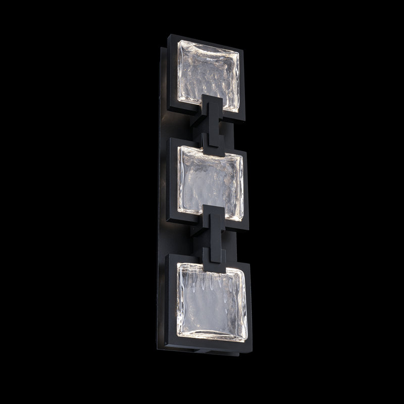 Pop Star Crystal LED Outdoor Wall Light With 4-CCT Selectable Color Temperature (3000-3500-4000-5000K), 3 Lights