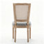 Chaises de salle à manger de style campagnard, structure robuste, siège rembourré en lin et dossier en rotin tressé, pour la cuisine, la salle à manger ou le salon. Paquet de 2.-2129942777