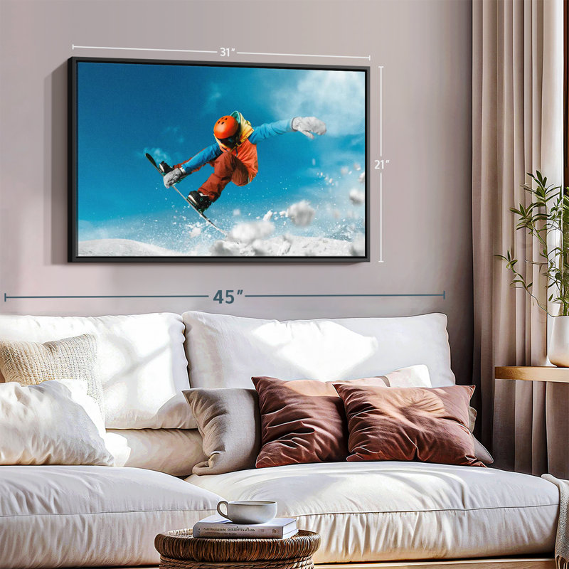 Impression sur toile Snowboard Grab, H 21 po x l 31 po