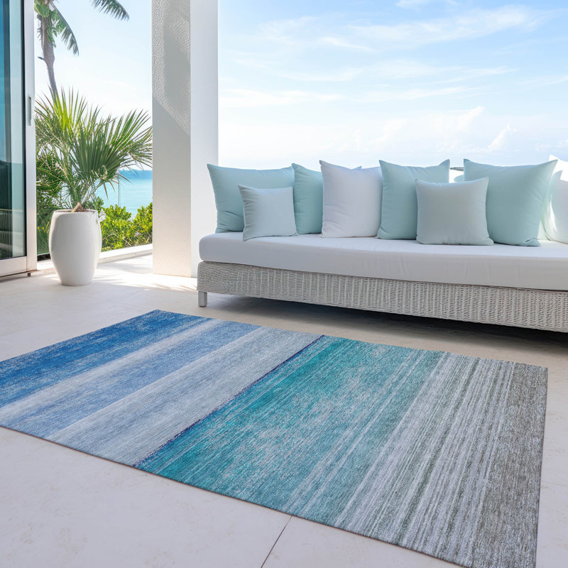Machine Washable Indoor/Outdoor Christain ACN1252 Sky Rug, Rectangle 10' x 14'