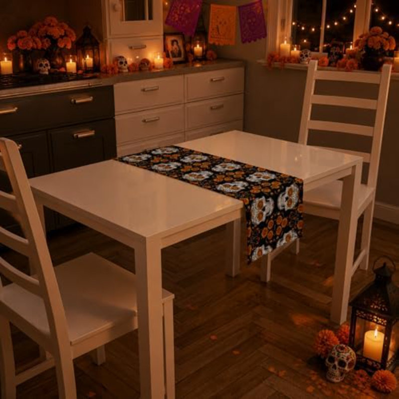 Chemin de table Dia De Los Muertos Decorations