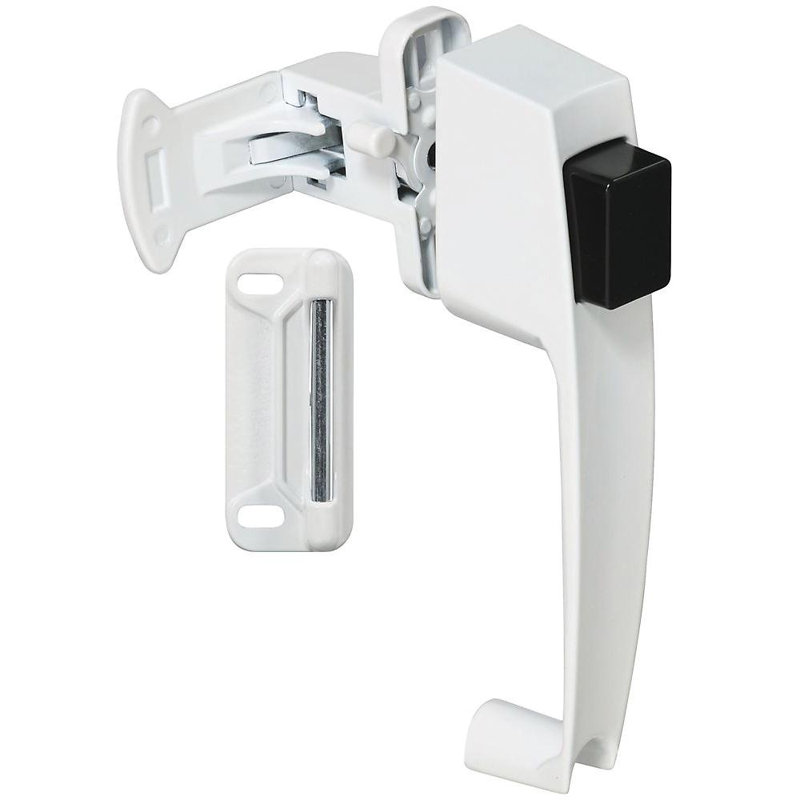 Loquet à bouton-poussoir sans clé, Blanc, H 2 po x l 4,5 po x P 9,25 po