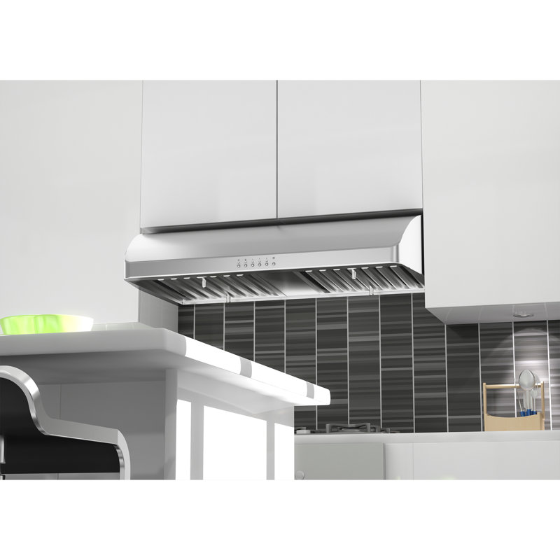 30" 600 CFM Ducted Under Cabinet Range Hood in Brushed Stainless Steel, 36"