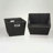 Fabric Storage Bins, Set of 2, Tapered KD Bins, PP Non-Woven Liner, Dual Grommet Handles, Folds for Compact Self-Storage, Attractive Chevron Print-91043311-91043308