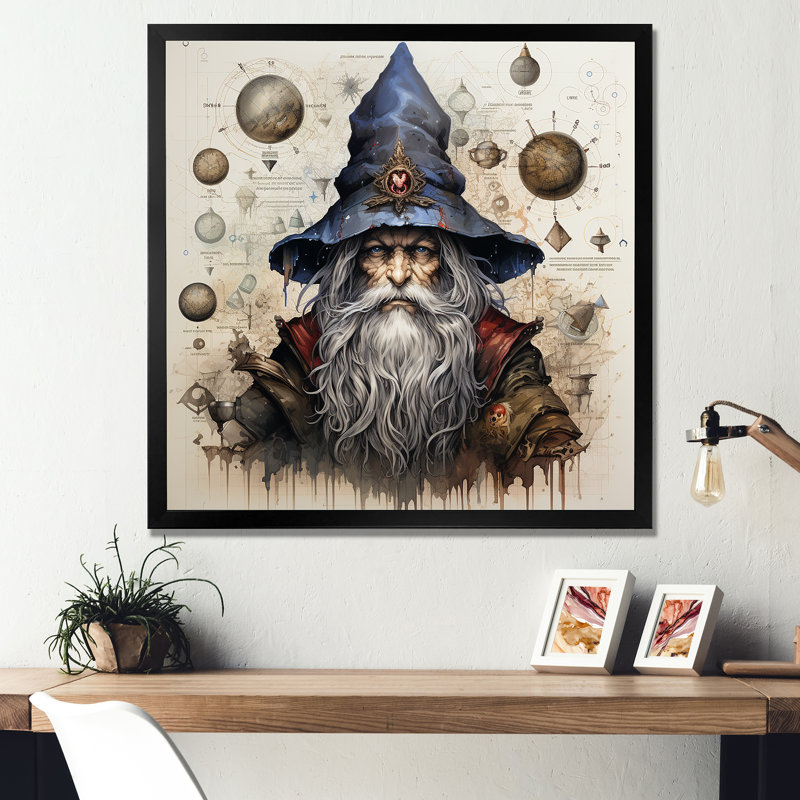 Schéma gnome I, impression sur toile, Cadre simple noir, H 16 po x l 16 po x P 1 po