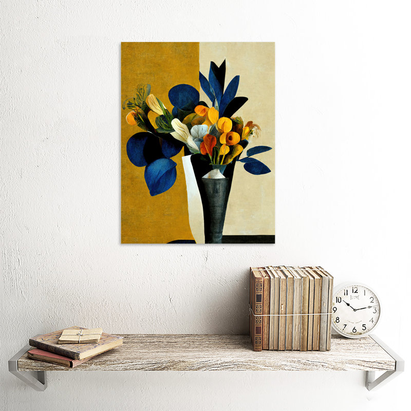 Autumnal Abstract Bouquet Flowers Artwork - Print, 40.5cm H x 30.5cm W x 0.2cm D, Unframed