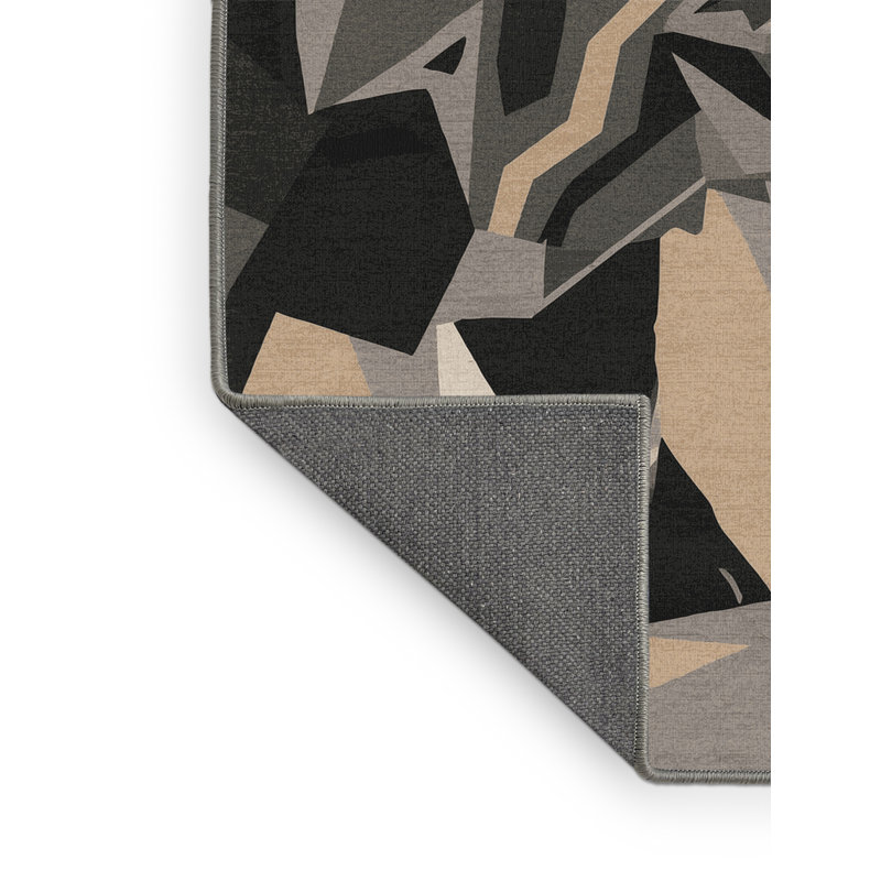 Tapis gris moelleux et moelleux à motif géométrique moderne et doux, 2 pi x 3 pi