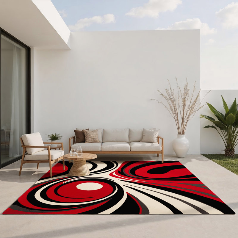 Scarlet Dusk Indoor And Outdoor Area Rug, Rectangle 4' x 6'