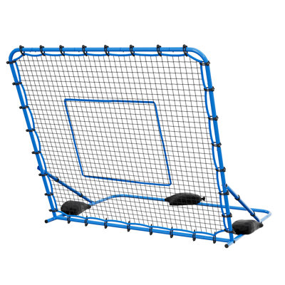 Filet soccer rebondissant, aide à l'entraînement à angle réglable pour le contrôle du ballon et le passage, structure en fer durable avec filet PE, équipement de pratique facile à assembler pour les adolescents et les adultes, 5 x 4 pi