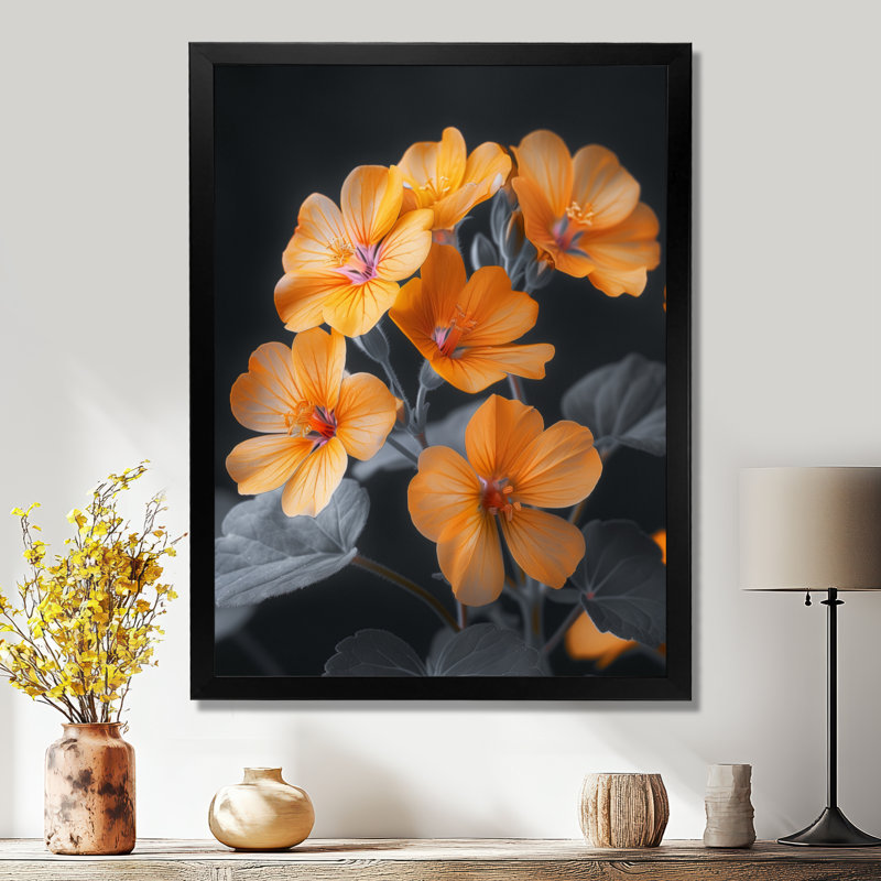 Salon d'art mural Gerardi - Geraniums, H 12 po x l 20 po, Cadre pour photo simple noir, bois massif
