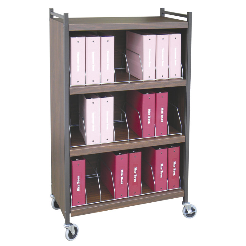 Big Beam 55.13'' H x 34.5'' W File Cart with Wheels, Woodgrain