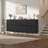 Modern Black Shoe Cabinet With 2 Flap Doors & Adjustable Shelves-505659664-507531554