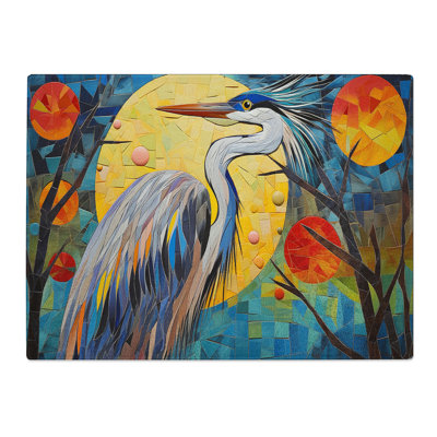 Heron Abstract No.2  Glass Chopping Board