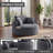 53.5" Oversized Round Chaise Lounge Chair Indoor, Comfy Corduroy Upholstered Boneless Couch with Pillow, No Assembly Required, Deep Seat Lounge Floor Compression Sofa Chair for Living Room, Apartment-503218589
