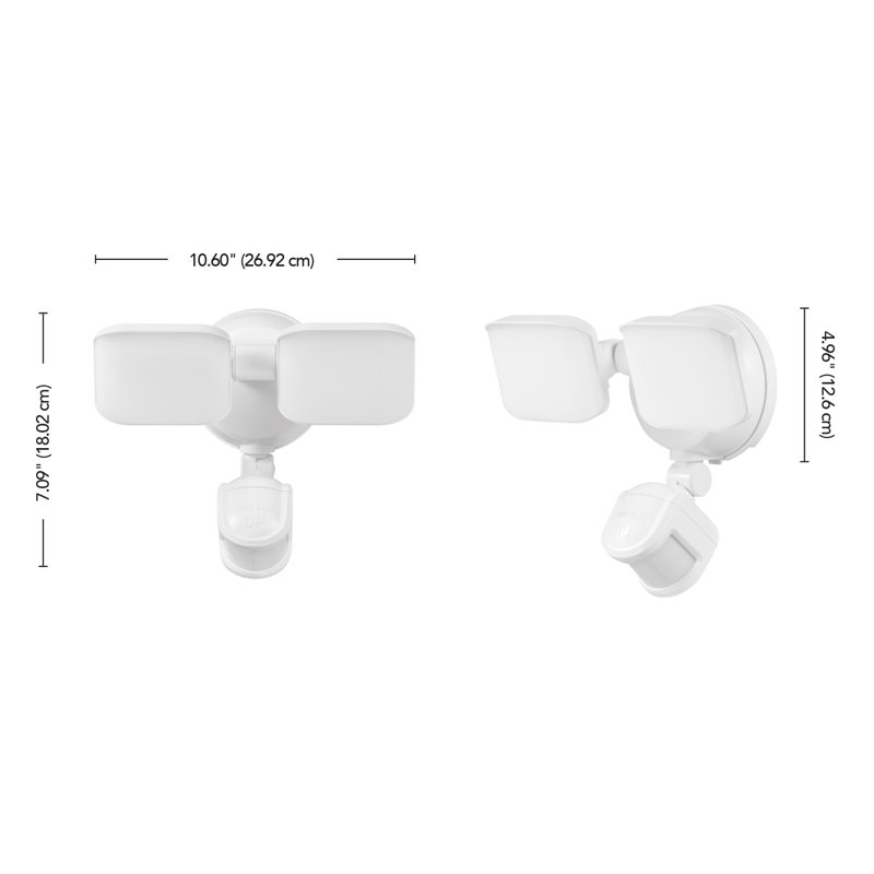 Projecteur extérieur de sécurité à DEL 8 watts avec détecteur de mouvement, Blanc
