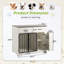 Meuble de rangement pour chien, intérieur avec 2 tiroirs et armoire de rangement