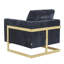 Fauteuil d'appoint Lincoln en tissu avec structure en acier inoxydable et coussin amovible-548877453-576507252