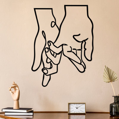 Accessoire mural élégant en métal, finition noire, 22,8 po x 29,9 po | Fabrication 100% métal, épaisseur: 0,06 po | Parfait pour la décoration intérieure, le salon ou le bureau, design durable et élégant