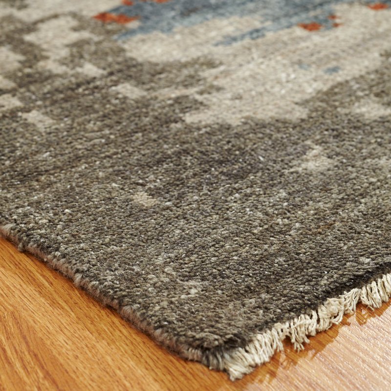 Fahra Hand Knotted Geometric Area Rug, Rectangle 8' x 10'