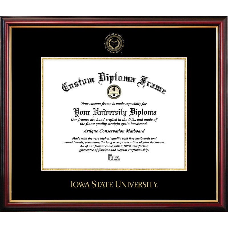 Iowa State University Petite Diploma Frame, 11" W x 8.5" H, NCAA Lowa State