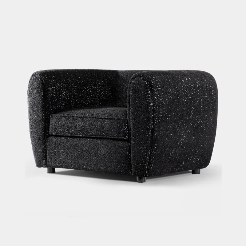 Chaise contemporaine l 45,4 po, noir, Noir
