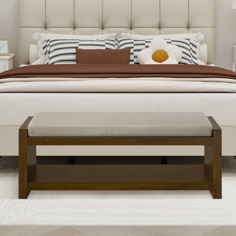 Banc l 46,98 po avec coussin amovible, Lin lin