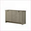 Console en chêne gris avec 2 armoires Tablettes - Rangement caché & amp; Gestion des câbles pour le vestibule