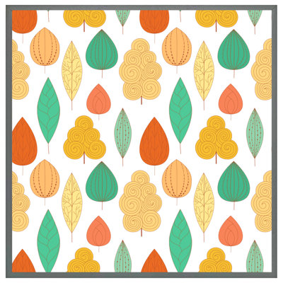 Varda Decorative Leaves - Single Picture Frame Print