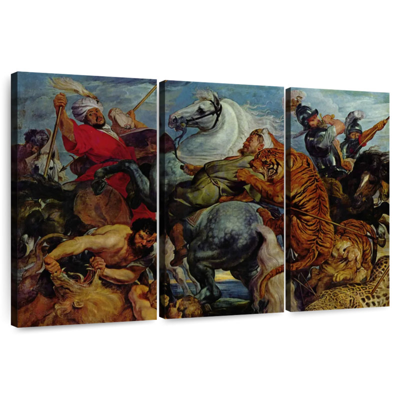 Leisha, la chasse au tigre, H 32 po x l 50 po