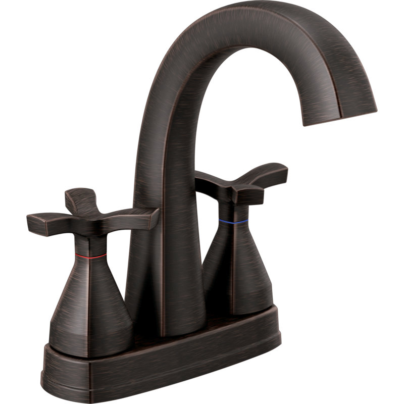 Stryke Centerset Bathroom Faucet with Drain Assembly and DIAMOND™ Seal Technology, Venetian Bronze, Cross Handle