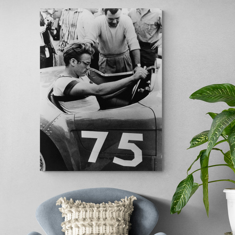 James Dean - Behind The Wheel - Print on Canvas, 81cm H x 61cm W x 4cm D