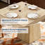 Table de salle à manger carrée de 80 cm, table de cuisine à pied central pour 2 à 4 personnes, fini bois naturel-1010797090