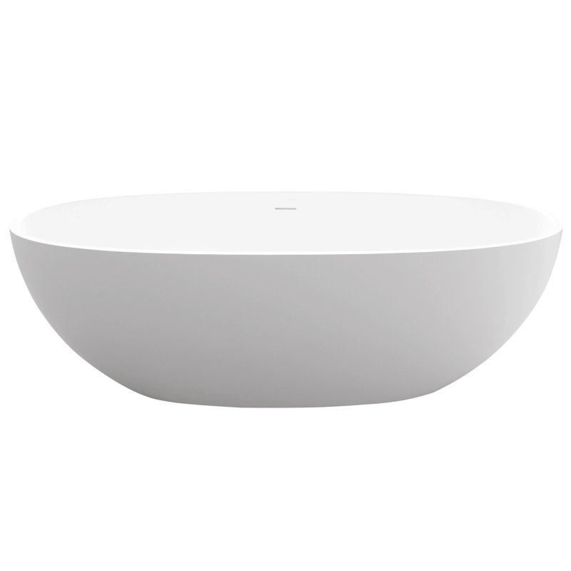 71" Premium Solid Surface Deep Soaking Bathtub
