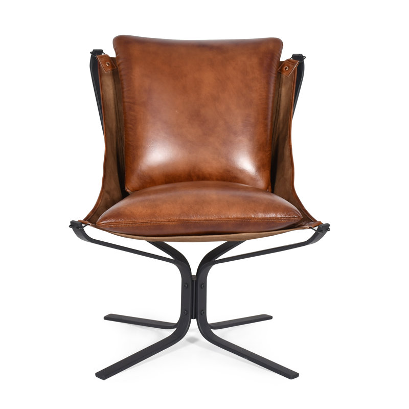 Fauteuil club Sling, Brun mat