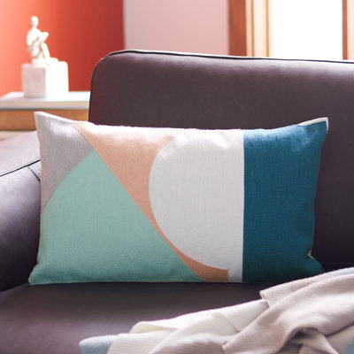 Geometric Lumbar Pillow Cover & Insert