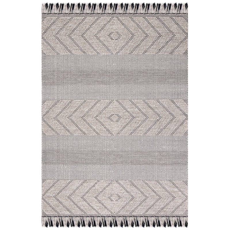 Ailiedh Vermont Flat Weave Wool/Cotton Striped Rug in Beige/Ivory, Rectangle 8' x 10'