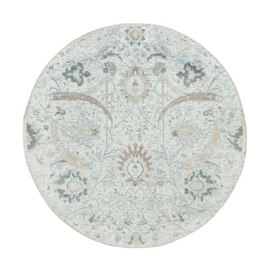Tapis ivoire rond en laine nouvel âge de style unique 5 pi Rocquel