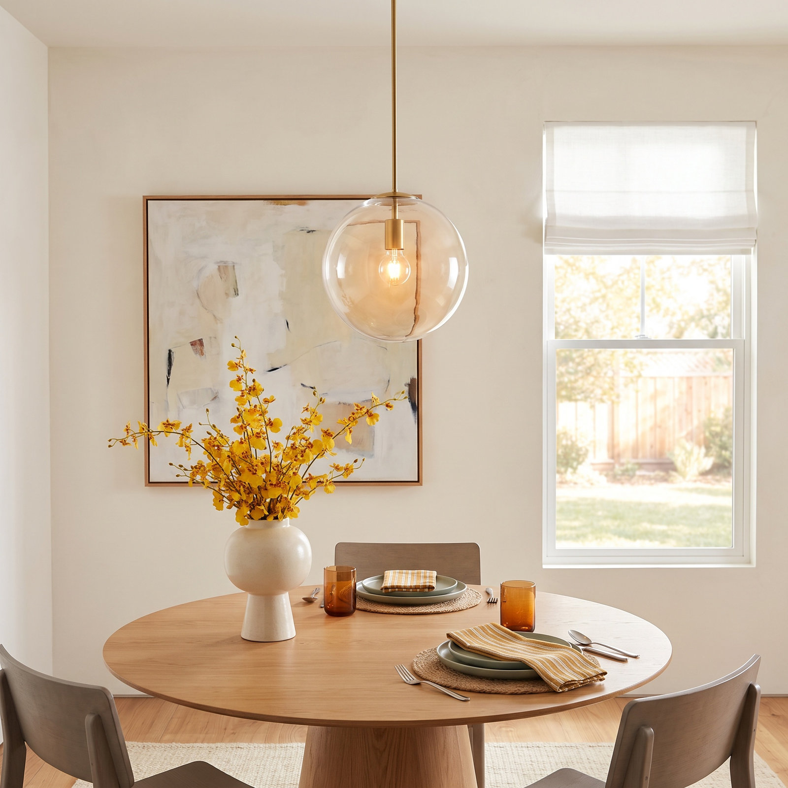 Jeanna Dimmable 1 - Light Pendant, Brass