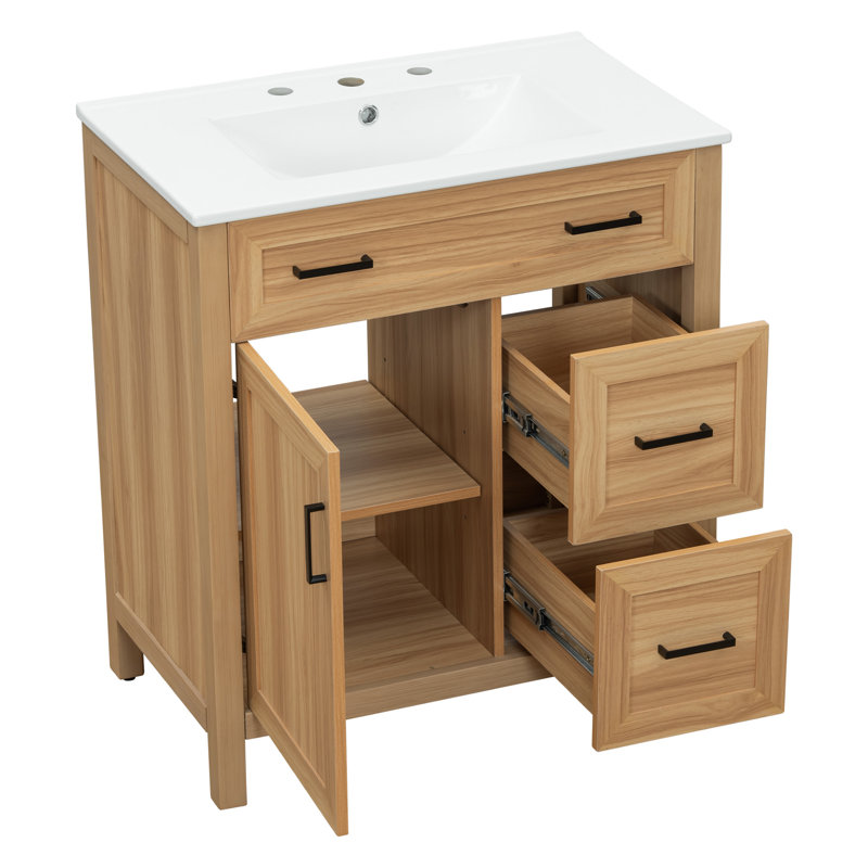 Meuble-lavabo simple 30 po avec plateau en céramique