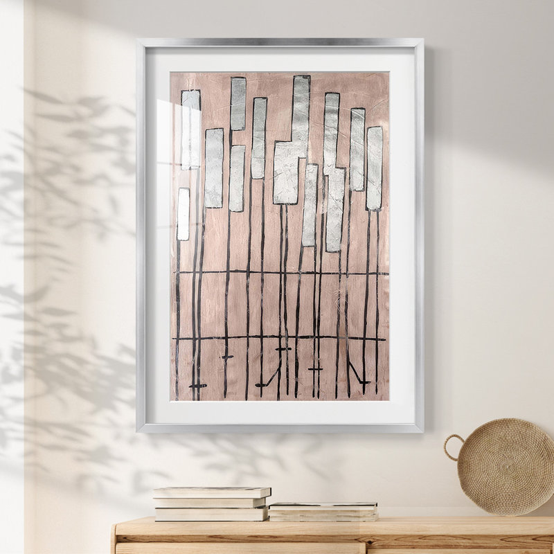 Clavichord II - impression encadrée, H 28,5 po x l 20,5 po, Argent argent