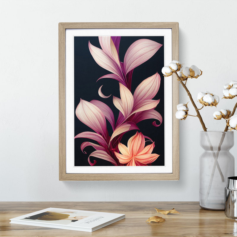 Breathtaking Flowers - Single Picture Frame Print, 34cm H x 25cm W x 2cm D, Oak