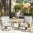 3-Piece Modern Outdoor Conversation Set with Swivel Rocking Chairs and Coffee Table, Featuring 6" Thick Cushions-710866140-731013363