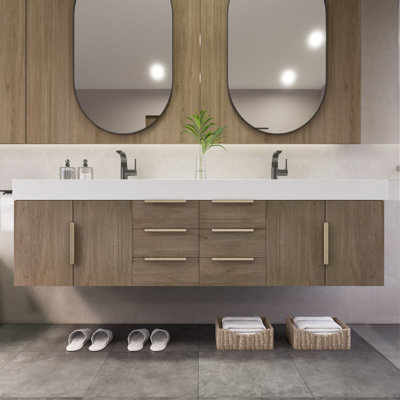 Laramie 70.8'' Double Bathroom Vanity with Acrylic Top