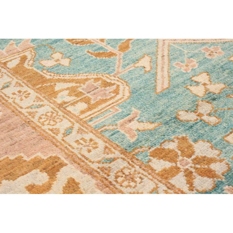 One-of-a-Kind Runner 6' X 15'9" New Age Runner Wool Area Rug in Brown/Ivory/Turquoise