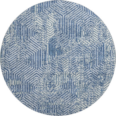 Premium Machine Washable Prisco Navy Rug