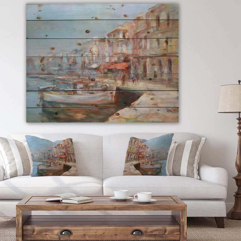 « five old fishing bateaus », impression, H 36 po x l 46 po x P 1,5 po, Bois